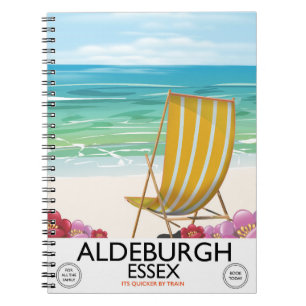 Aldeburgh Essex beach travel poster Notebook