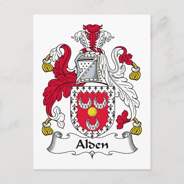 Alden Family Crest Postcard (Front)