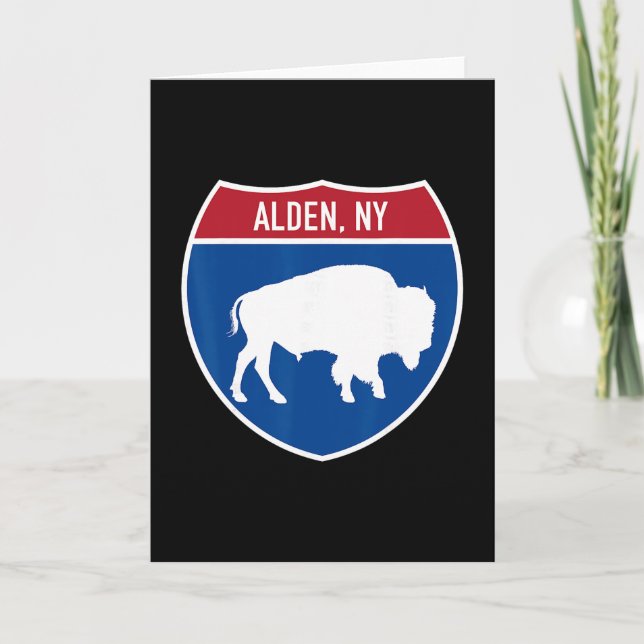 Alden New York Buffalo Ny Highway Interstate Sign  Card (Front)