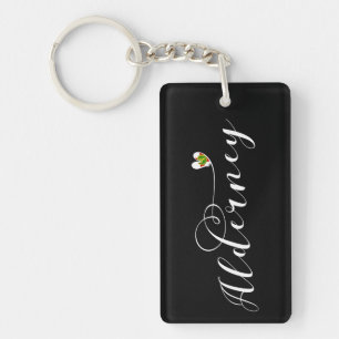 Alderney Flag Heart, Channel Islands, Keychain