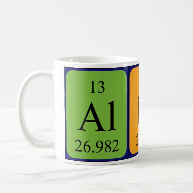 Aldo periodic table name mug (Left)