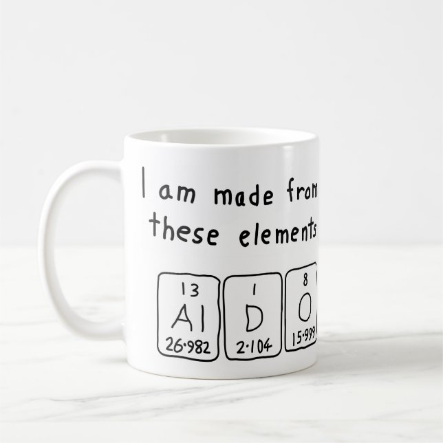 Aldo - tasse de nom de table périodique (Gauche)