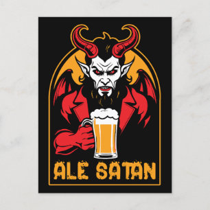Ale Satan - Beer Drinking Postcard