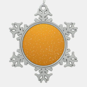 Ale with Tiny Bubbles Background Art Snowflake Pewter Christmas Ornament