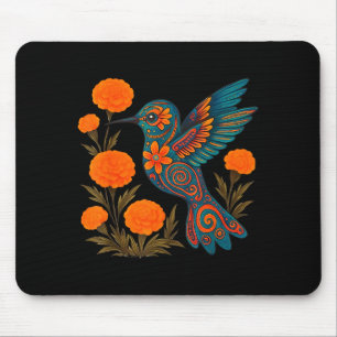 Alebrije Hummingbird Flower Mexican Folk Art Bird  Mouse Pad