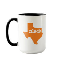 Aledo Texas Coffee Mug - Orange & Black with Paw
