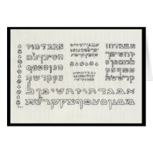 Alef a parié : Carte d'alphabet hébreu