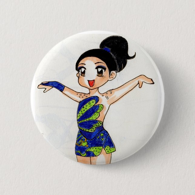 Alejandra 2 inch round button (Front)