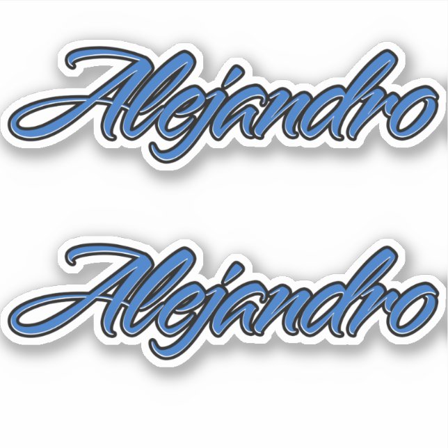 Alejandro Name Blue Sticker Sticker Set (Front)