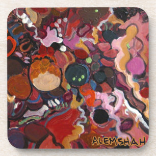Alemshah Abstract Coaster Set - Flamingo