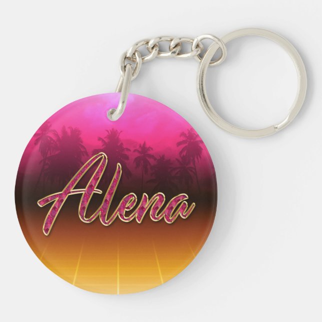 Alena Prénom Golden pink Porte-clés (Dos)