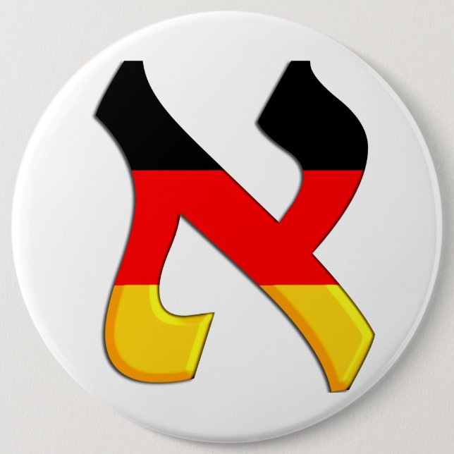 Aleph German.png 6 Inch Round Button (Front)