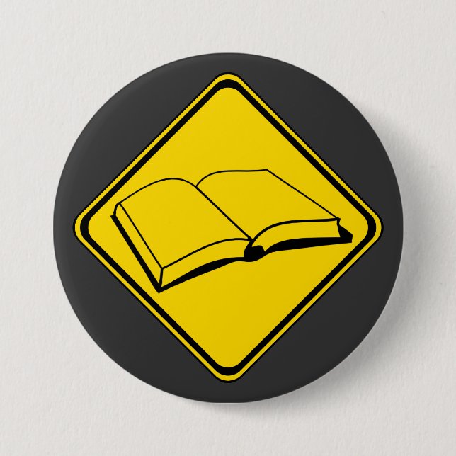 Alert: Books Ahead! 3 Inch Round Button (Front)