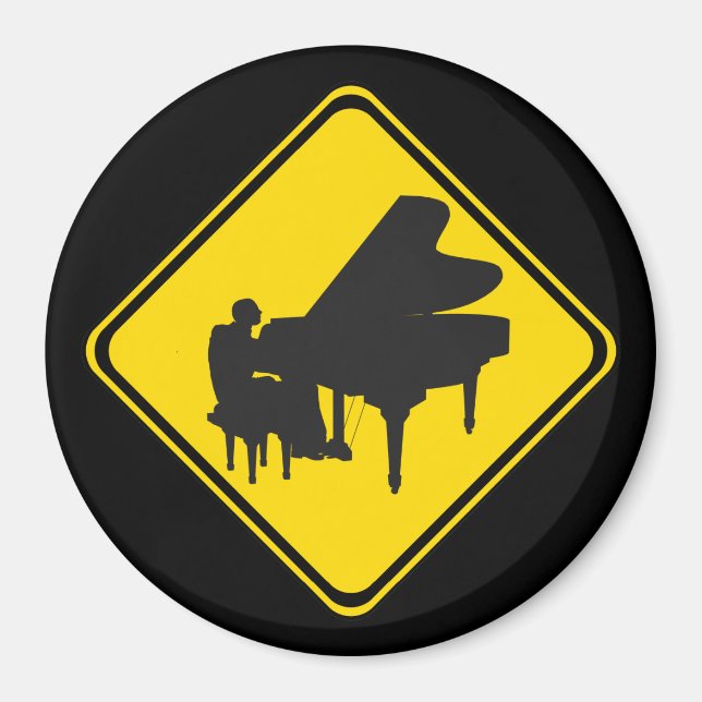 Alert: Piano Player Ahead! Magnet (Front)