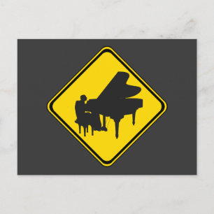 Alert: Piano Player Ahead! Postcard