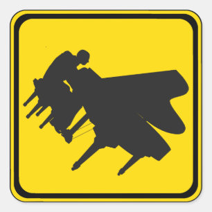 Alert: Piano Player Ahead! Square Sticker
