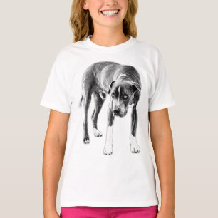 Alert Stance, Watchful Pitbull Mix T-Shirt