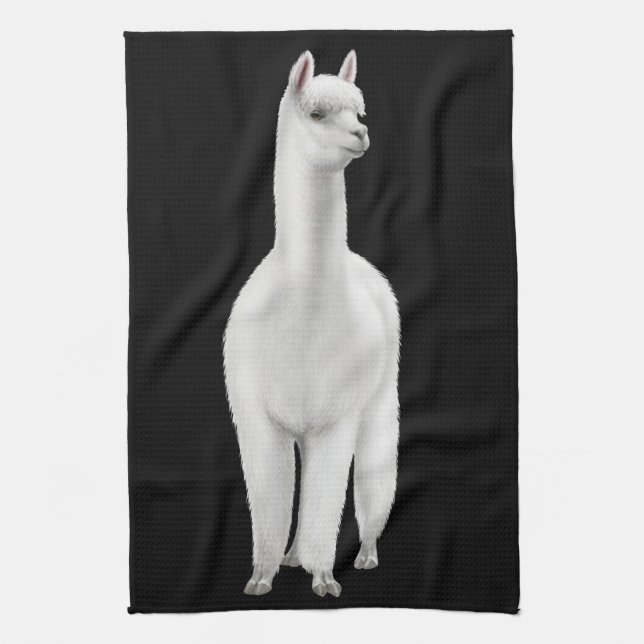 Alert White Alpaca Kitchen Towel (Vertical)