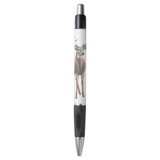 Alert Young Whitetail Buck Deer Pen (Front Vertical)