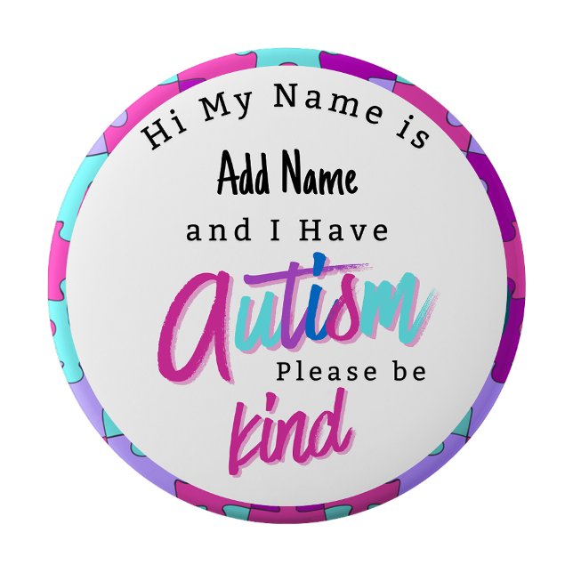 Alerte Autisme Épingle de badge d'identification (Autism Alert Im Autistic Pin id Badge)