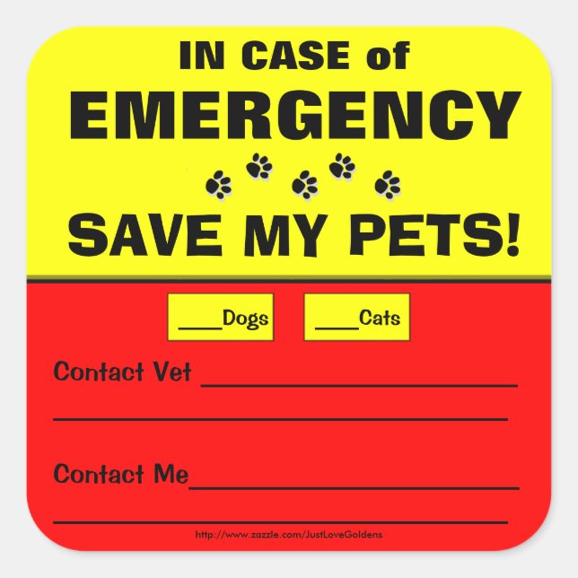 Alerte d'urgence Enregistrer mes animaux Stickers (Devant)