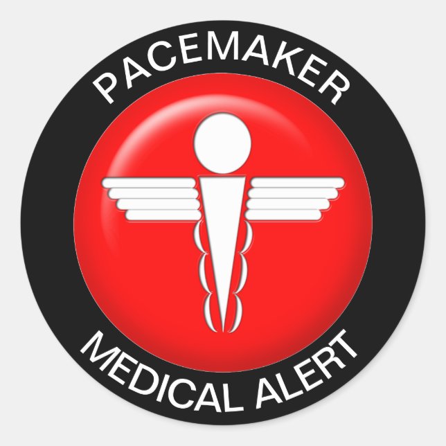 Alerte Médicale Pacemaker - Sticker rond (Devant)