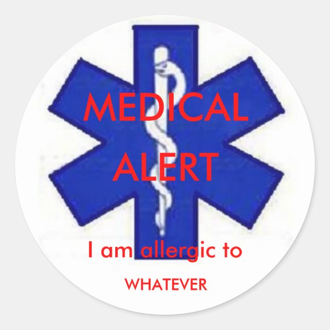 Alerte Médicale Sticker "Je suis allergique" (Devant)