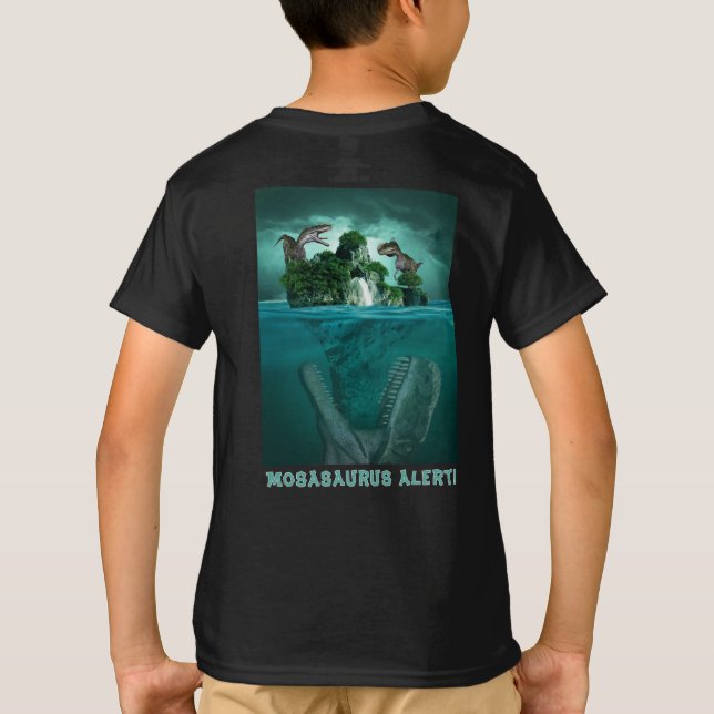 Alerte Mosasaurus ! T-shirt Dino World Jurassic (Dos)