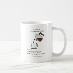 Alerte Système Café Requis Mug Humour SQL