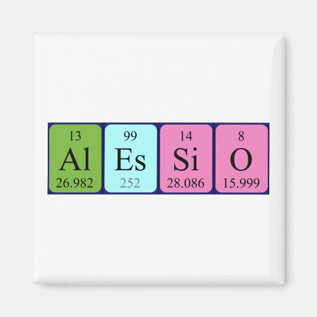 Alessio periodic table name magnet (Front)
