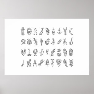Alethiometer Symbols Grid Golden Compass The Symbo Poster