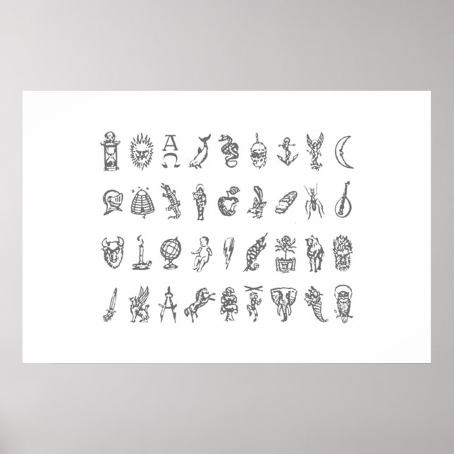 Alethiometer Symbols Grid Golden Compass The Symbo Poster (Front)