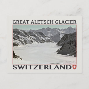 Aletsch Glacier - on White.jpg Postcard
