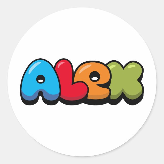 Alex Classic Round Sticker (Front)