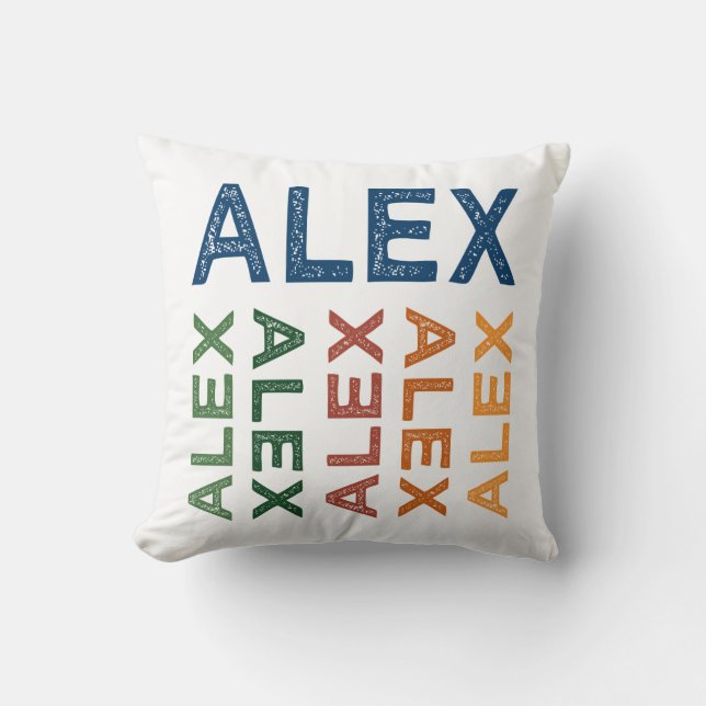 Alex Cute Colourful Throw Pillow (Front)