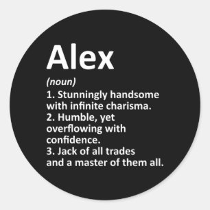 Alex Definition Personalized Name Funny Birthday Classic Round Sticker