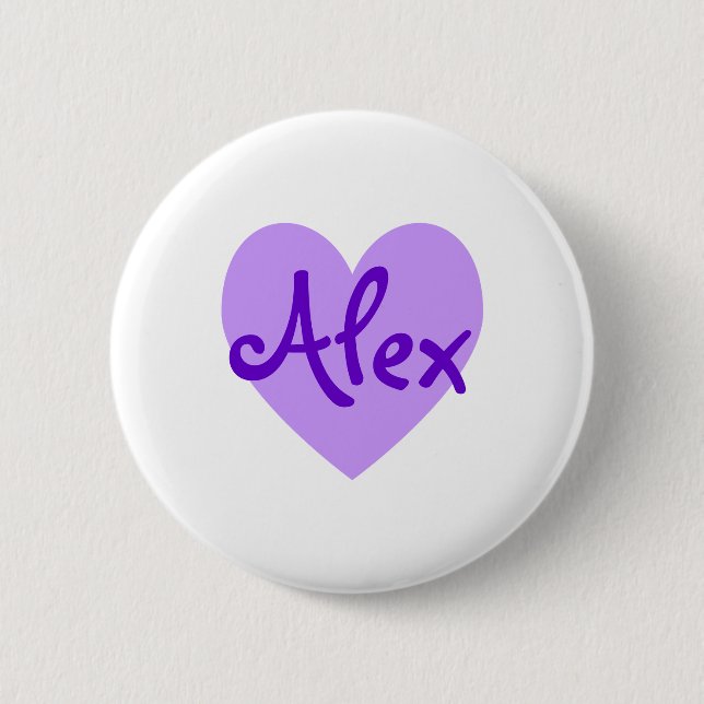 Alex in Purple 2 Inch Round Button (Front)