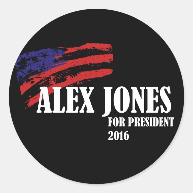 Alex Jones for President 2016 Classic Round Sticker (Front)