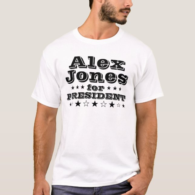 ALex Jones for President White Tee (Front)