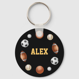 Alex World of Sports Keychain - Black