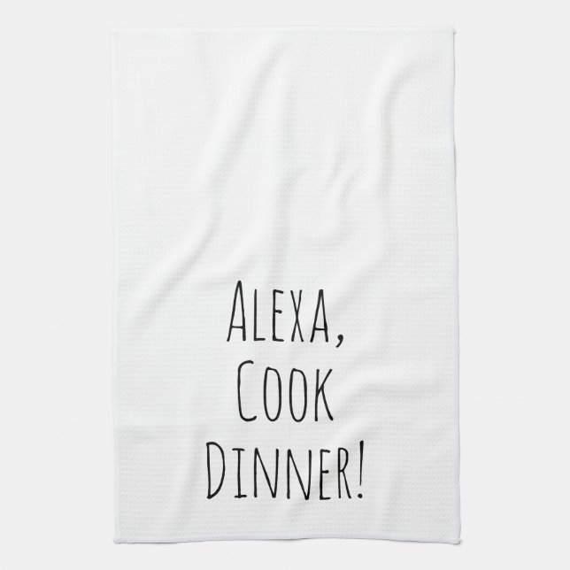 Alexa Command humour for cooking Kitchen Towel (Vertical)