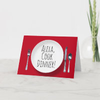 Alexa Command white dinner plate birthday