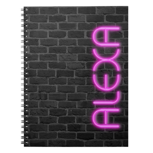 ALEXA In PINK Neon Lights Notebook (Front)