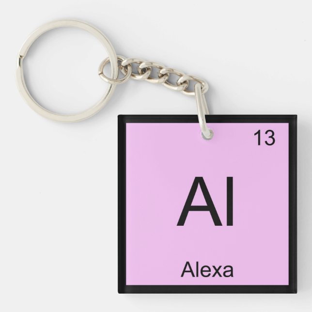 Alexa Name Chemistry Element Periodic Table Keychain (Front)