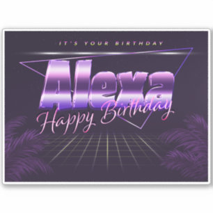 Alexa Name First name lila retro Sticker Birthday
