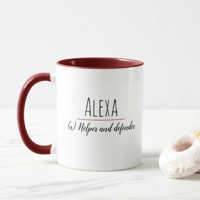 "Alexa" | Name Meaning Mug (With Donut)