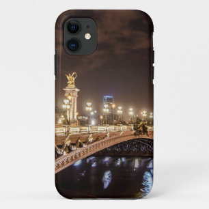 Alexander 3 bridge in Paris France at night iPhone 11 Case