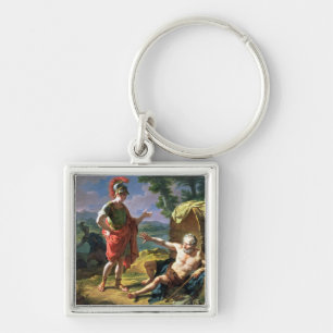 Alexander and Diogenes, 1818 (oil on canvas) Keychain