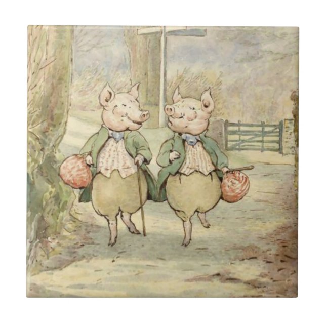 Alexander and Pigling Bland by Beatrix Potter Tile (Front)