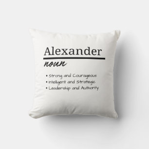 Alexander, Boy Personalized Name Definition Throw Pillow